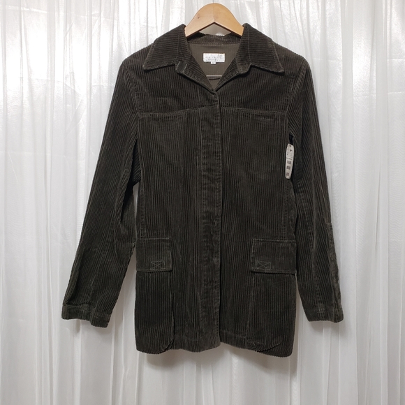 NWT Hennes Collection Olive Green Corduroy Shirt Jacket Sz EU34 - Picture 3 of 16